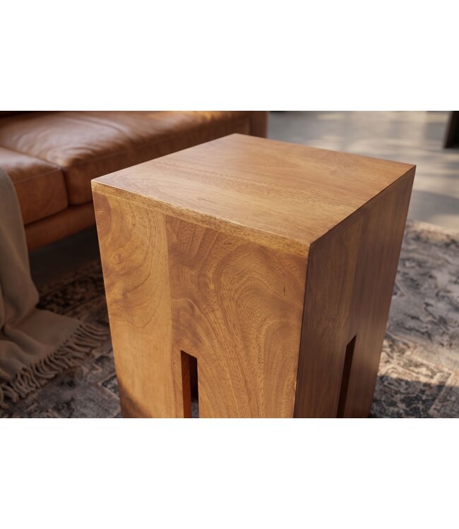 Invicta Interior Bijzettafel CASTLE 45cm mangohout bruin honing afwerking - 49347