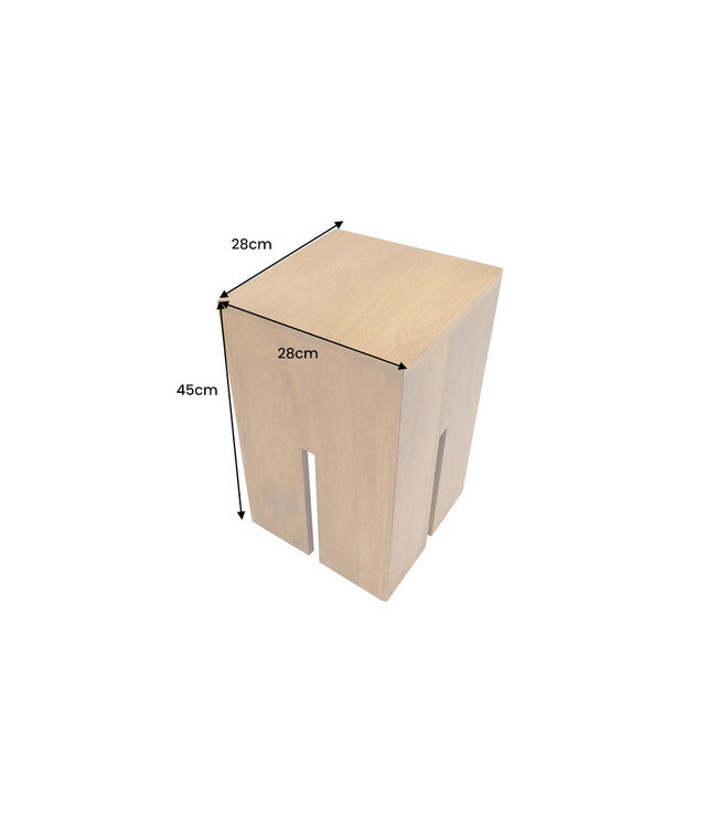 Invicta Interior Bijzettafel CASTLE 45cm mangohout bruin honing afwerking - 49347
