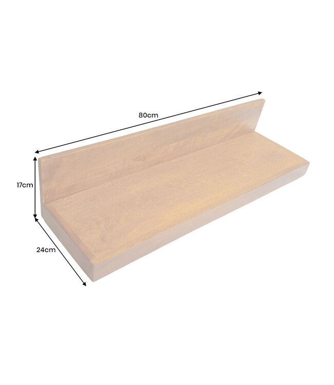 Invicta Interior Wandplank MAKASSAR 80cm mangohout bruin honing afwerking - 49348