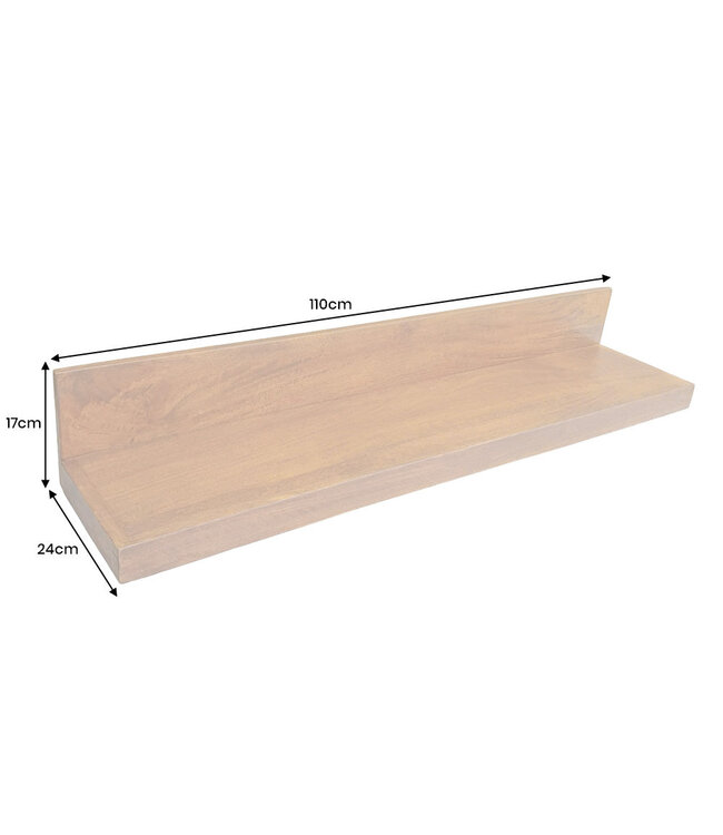 Invicta Interior Wandplank MAKASSAR 110cm mangohout bruin honing afwerking - 49350