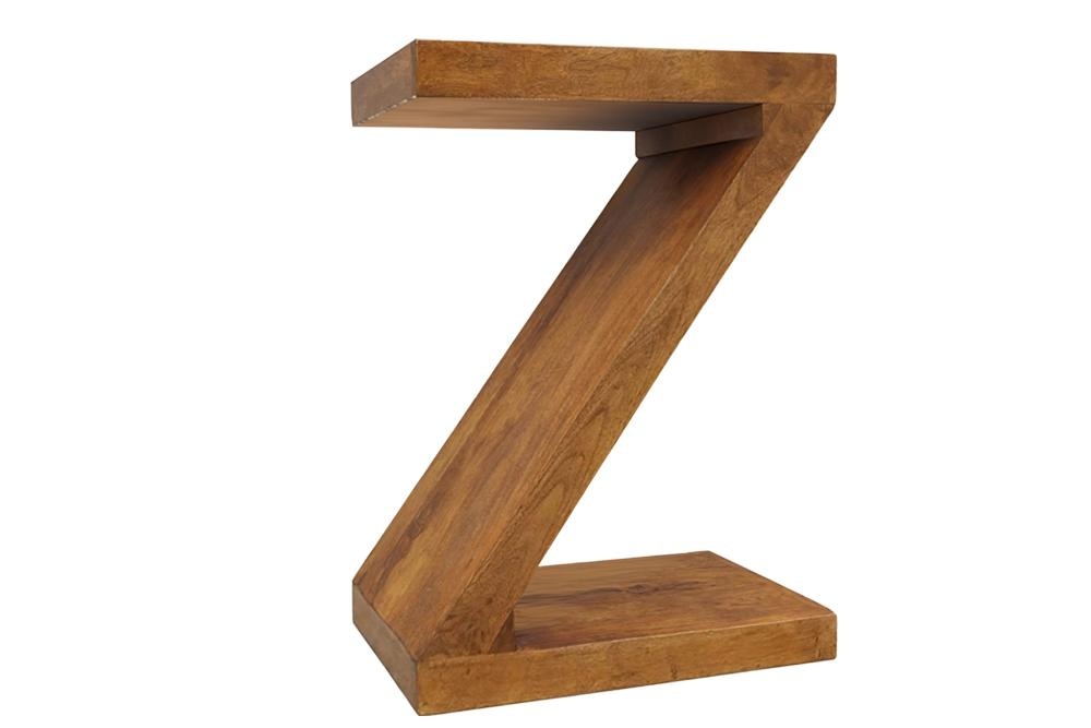 Bijzettafel Z 60cm mangohout bruin honing afwerking - 49353