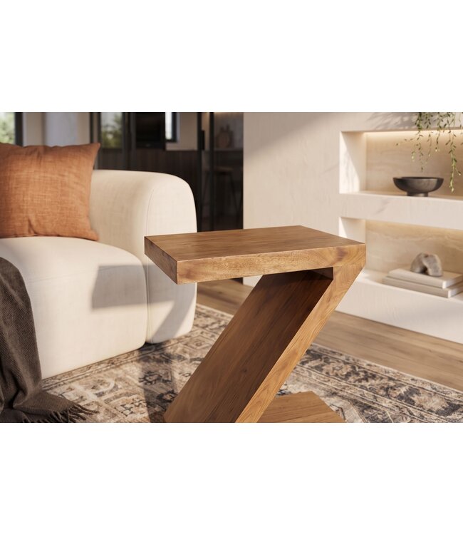 Invicta Interior Bijzettafel Z 60cm mangohout bruin honing afwerking - 49353