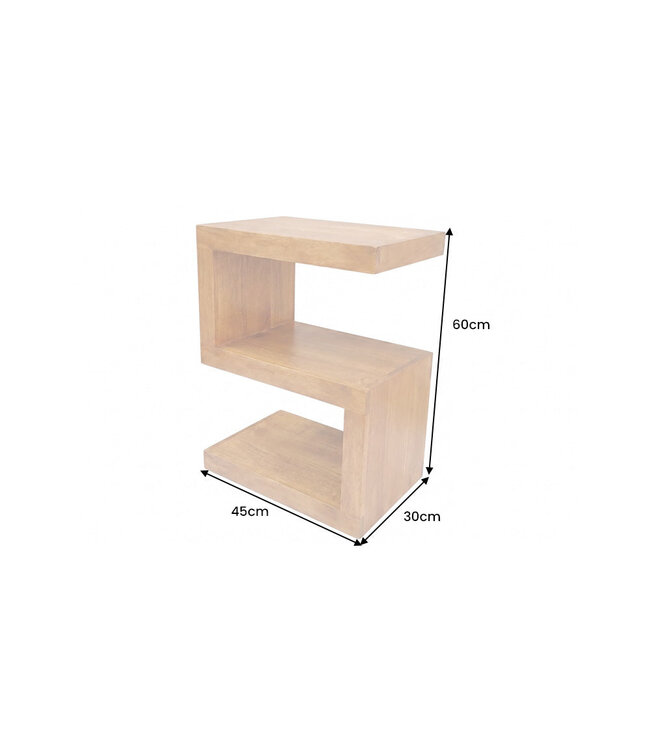 Invicta Interior Bijzettafel S 60cm met opbergruimte mangohout bruin honey finish - 49354