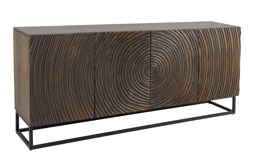 Dressoir ZEN CIRCLE 160cm 3D mango wood dark brown - 49368