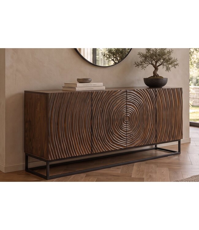 Invicta Interior Dressoir ZEN CIRCLE 160cm 3D mango wood dark brown - 49368