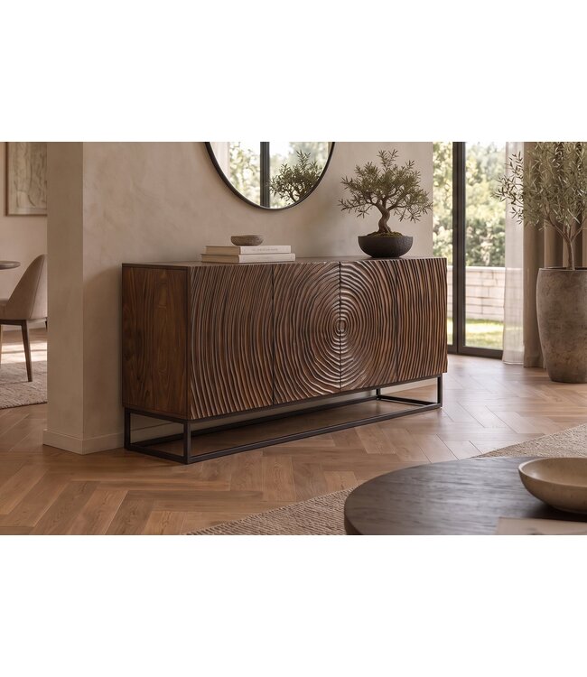 Invicta Interior Dressoir ZEN CIRCLE 160cm 3D mango wood dark brown - 49368