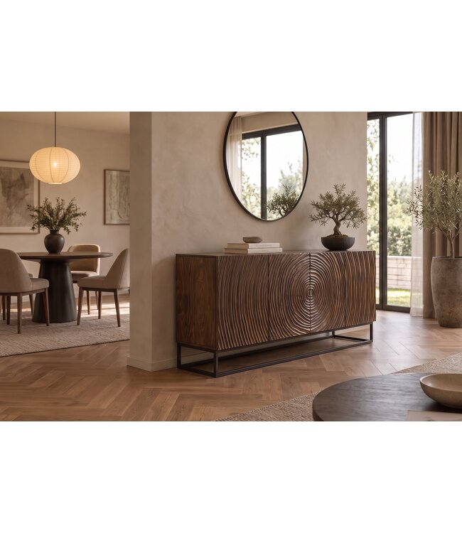 Invicta Interior Dressoir ZEN CIRCLE 160cm 3D mango wood dark brown - 49368