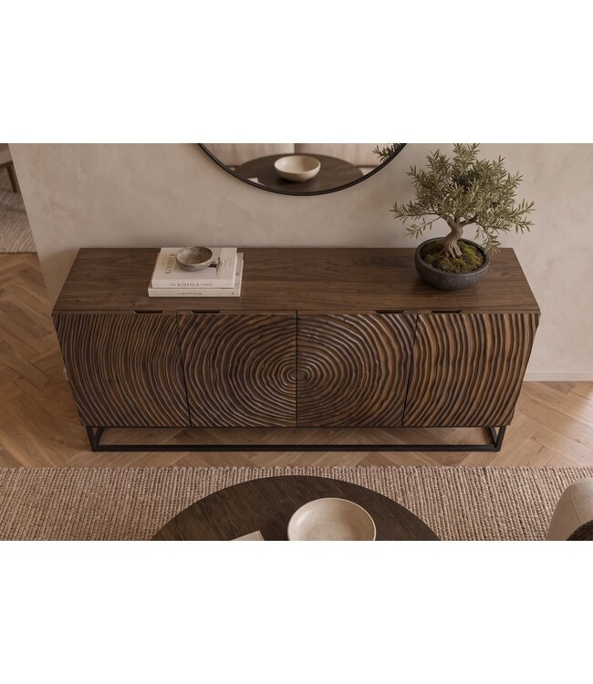 Invicta Interior Dressoir ZEN CIRCLE 160cm 3D mango wood dark brown - 49368