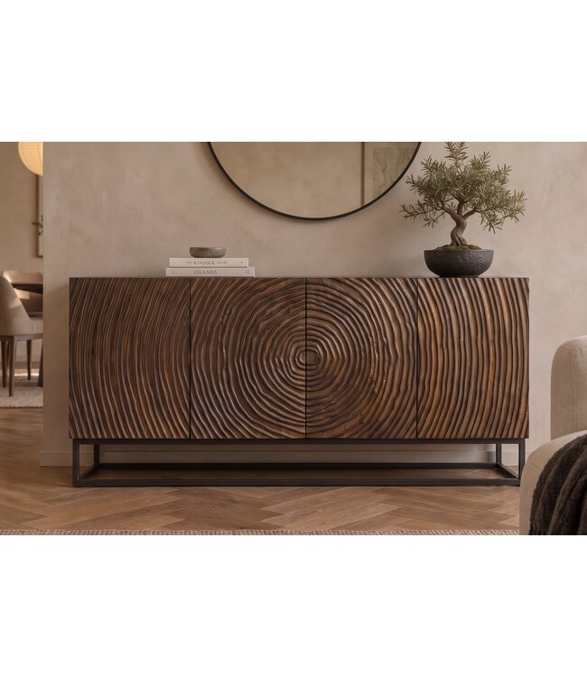 Invicta Interior Dressoir ZEN CIRCLE 160cm 3D mango wood dark brown - 49368