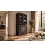 Invicta Interior Highboard GOLDEN SUNSET 180cm 3D met glazen deuren mangohout zwart goud - 49371