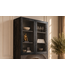 Invicta Interior Highboard GOLDEN SUNSET 180cm 3D met glazen deuren mangohout zwart goud - 49371