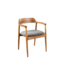Invicta Interior Stoel KENNEDY met beklede zitting en armleuningen mangohout honing afwerking grijs - 49467