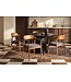 Invicta Interior Stoel KENNEDY met beklede zitting en armleuningen mangohout honing afwerking grijs - 49467