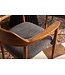 Invicta Interior Stoel KENNEDY met beklede zitting en armleuningen mangohout honing afwerking grijs - 49467
