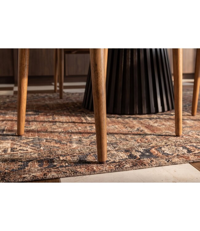 Invicta Interior Stoel KENNEDY met beklede zitting en armleuningen mangohout honing afwerking grijs - 49467