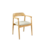 Invicta Interior Stoel KENNEDY met beklede zitting en armleuningen mangohout crème beige - 49468