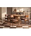 Invicta Interior Stoel KENNEDY met gevoerde zitting en armleuningen, sheesham hout steengrijs afwerking bruin - 49469