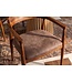 Invicta Interior Stoel KENNEDY met gevoerde zitting en armleuningen, sheesham hout steengrijs afwerking bruin - 49469