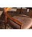 Invicta Interior Stoel KENNEDY met gevoerde zitting en armleuningen, sheesham hout steengrijs afwerking bruin - 49469