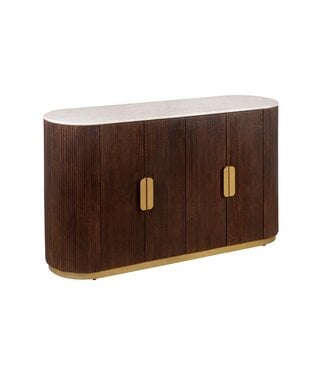 Invicta Interior Dressoir GATSBY 140cm mangohout bruin marmer blad wit - 49524