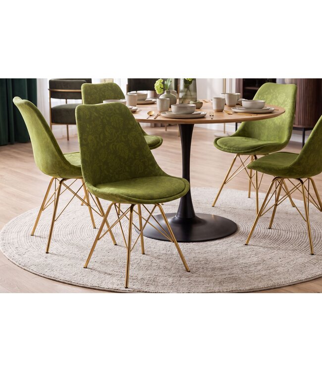 Invicta Interior Stoel SCANDINAVIA MEISTERSTÜCK chenille ornament groen - 70009