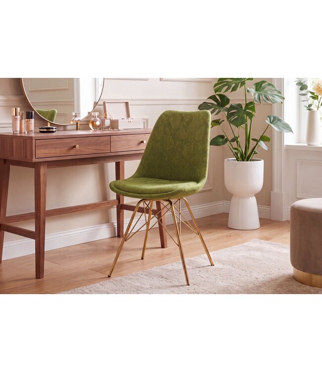 Invicta Interior Stoel SCANDINAVIA MEISTERSTÜCK chenille ornament groen - 70009