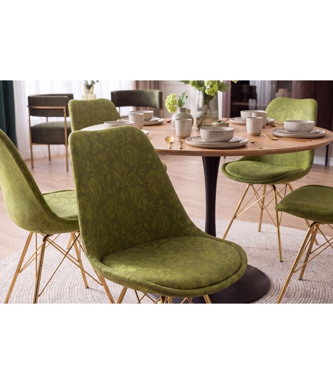 Invicta Interior Stoel SCANDINAVIA MEISTERSTÜCK chenille ornament groen - 70009