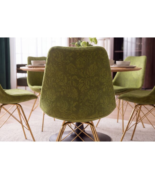 Invicta Interior Stoel SCANDINAVIA MEISTERSTÜCK chenille ornament groen - 70009