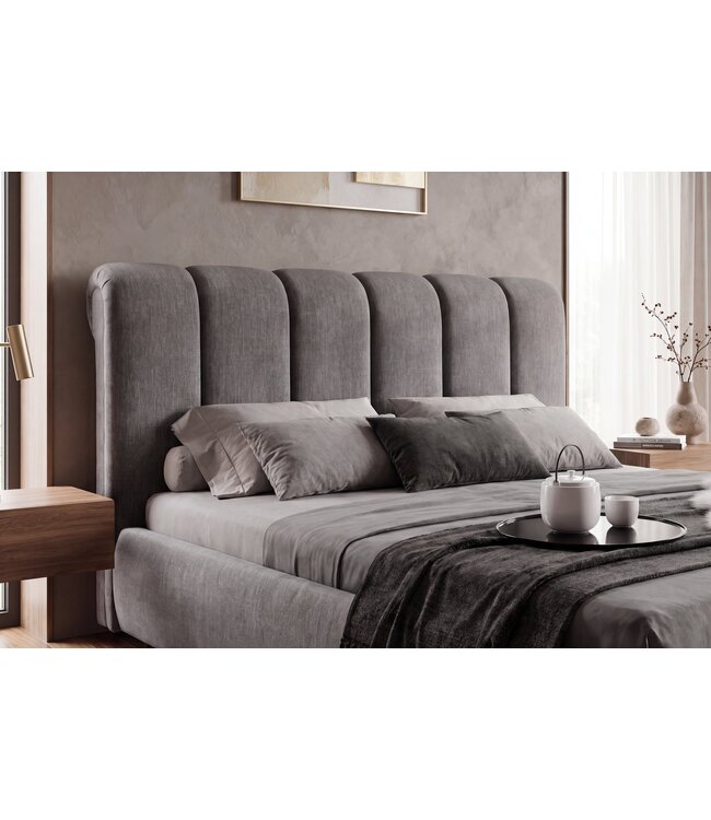 Invicta Interior Bed MILANO 180x200cm vogue fluweel grijs - 6542775
