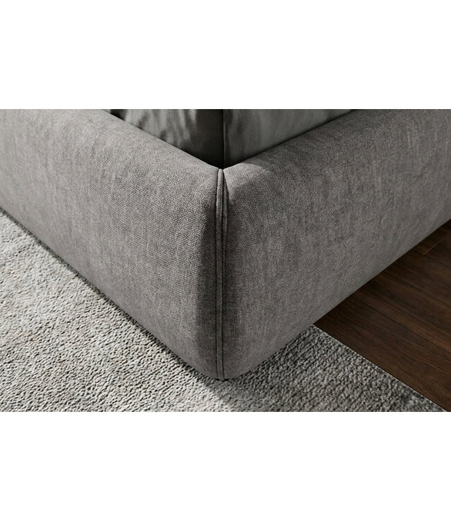 Invicta Interior Bed MILANO 180x200cm vogue fluweel grijs - 6542775