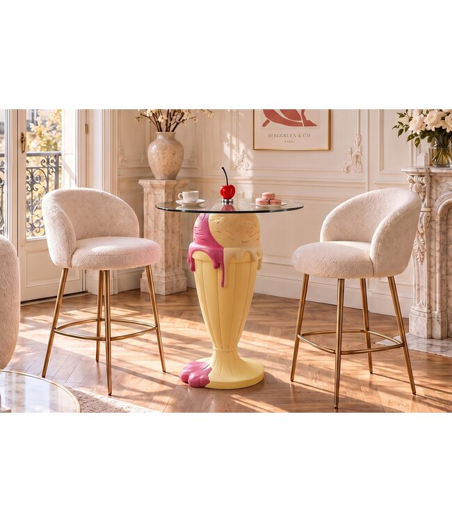 Invicta Interior Bistro tafel SWEET SOCIETY Sundae 90cm pastel geel - 70096