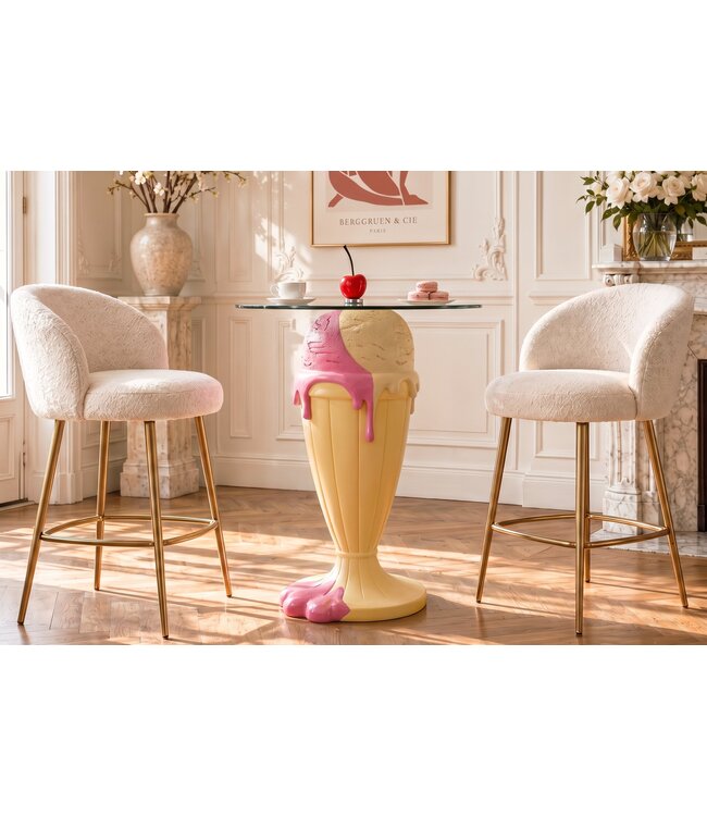 Invicta Interior Bistro tafel SWEET SOCIETY Sundae 90cm pastel geel - 70096