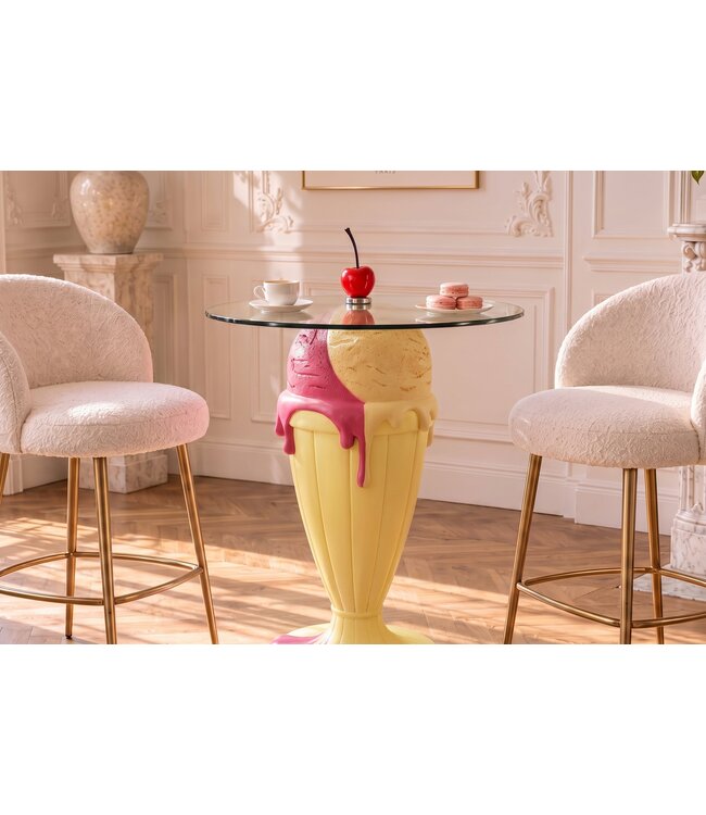 Invicta Interior Bistro tafel SWEET SOCIETY Sundae 90cm pastel geel - 70096