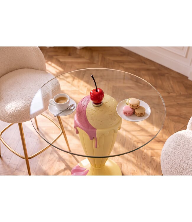 Invicta Interior Bistro tafel SWEET SOCIETY Sundae 90cm pastel geel - 70096
