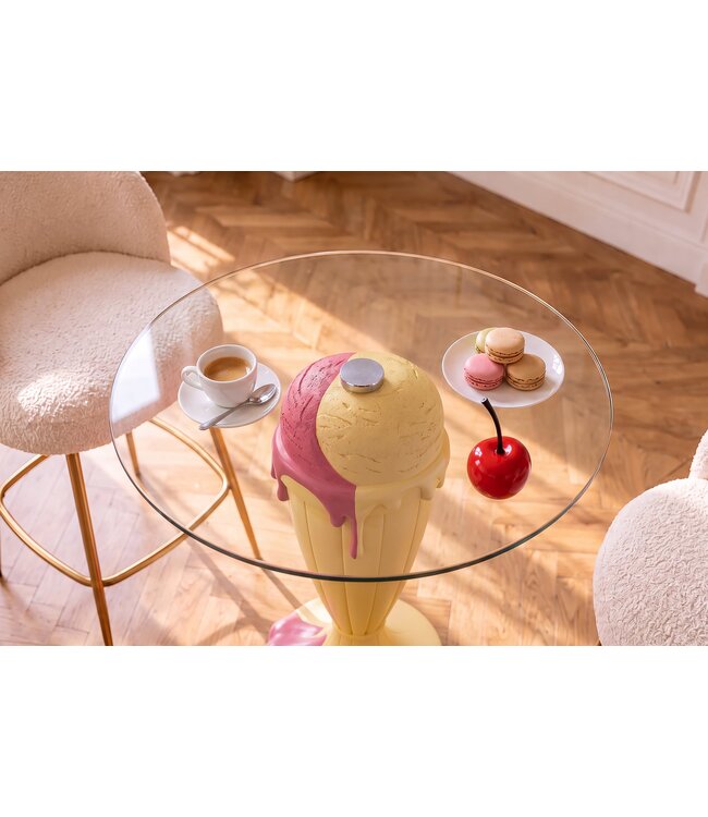 Invicta Interior Bistro tafel SWEET SOCIETY Sundae 90cm pastel geel - 70096