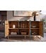 Invicta Interior Dressoir GINKGO 160cm ginkgoblad front mangohout turkoois met gouden metalen frame - 49494