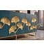 Invicta Interior Dressoir GINKGO 160cm ginkgoblad front mangohout turkoois met gouden metalen frame - 49494