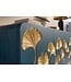 Invicta Interior Dressoir GINKGO 160cm ginkgoblad front mangohout turkoois met gouden metalen frame - 49494
