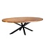 Invicta Interior Eettafel GALAXIE 240cm ovaal sheesham hout bruin steen afwerking met zwart sterren frame - 48199