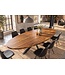 Invicta Interior Eettafel GALAXIE 240cm ovaal sheesham hout bruin steen afwerking met zwart sterren frame - 48199