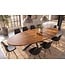 Invicta Interior Eettafel GALAXIE 240cm ovaal sheesham hout bruin steen afwerking met zwart sterren frame - 48199