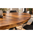 Invicta Interior Eettafel GALAXIE 240cm ovaal sheesham hout bruin steen afwerking met zwart sterren frame - 48199
