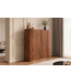 Invicta Interior Barmeubel ADLON 140cm 3D textuurfront afgeronde hoeken mangohout bruin met wijnrek - 48821
