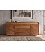 Invicta Interior Dressoir MONZA 180cm geribd front afgeronde hoeken mangohout bruin met gouddetails - 48834