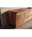 Invicta Interior TV-Meubel MONZA 160cm met kabelmanagement geribbelde voorkant afgeronde hoeken bruin mangohout gouden details - 48835