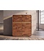 Invicta Interior Highboard MONZA 120cm geribbelde voorkant afgeronde hoeken mangohout bruin met gouddetails - 48836