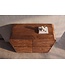 Invicta Interior Highboard MONZA 120cm geribbelde voorkant afgeronde hoeken mangohout bruin met gouddetails - 48836