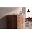 Invicta Interior Highboard MONZA 120cm geribbelde voorkant afgeronde hoeken mangohout bruin met gouddetails - 48836