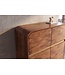 Invicta Interior Highboard MONZA 120cm geribbelde voorkant afgeronde hoeken mangohout bruin met gouddetails - 48836