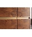 Invicta Interior Highboard MONZA 120cm geribbelde voorkant afgeronde hoeken mangohout bruin met gouddetails - 48836